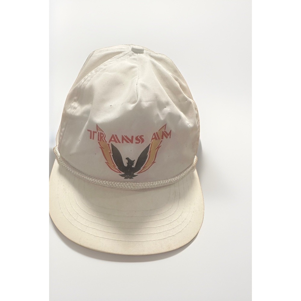 Super Rare Vintage Pontiac Trans Am Rope Strap Snap Back Hat White
